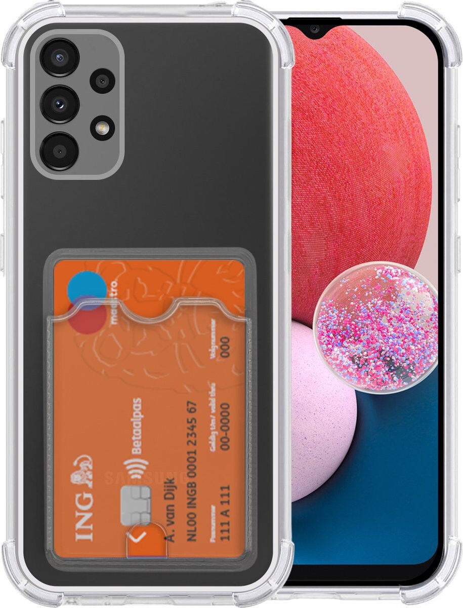 Samsung Galaxy A13 4G Hoesje Dun TPU met Pasjeshouder Transparant afbeelding 1