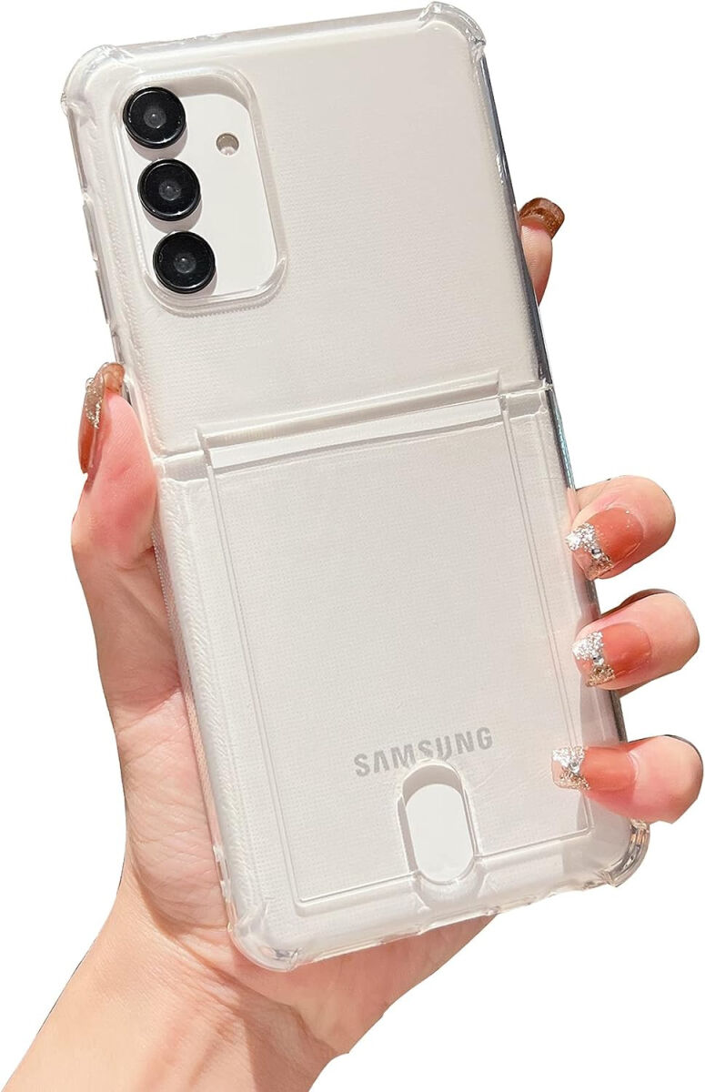 Samsung Galaxy A13 4G Hoesje Dun TPU met Pasjeshouder Transparant afbeelding 2