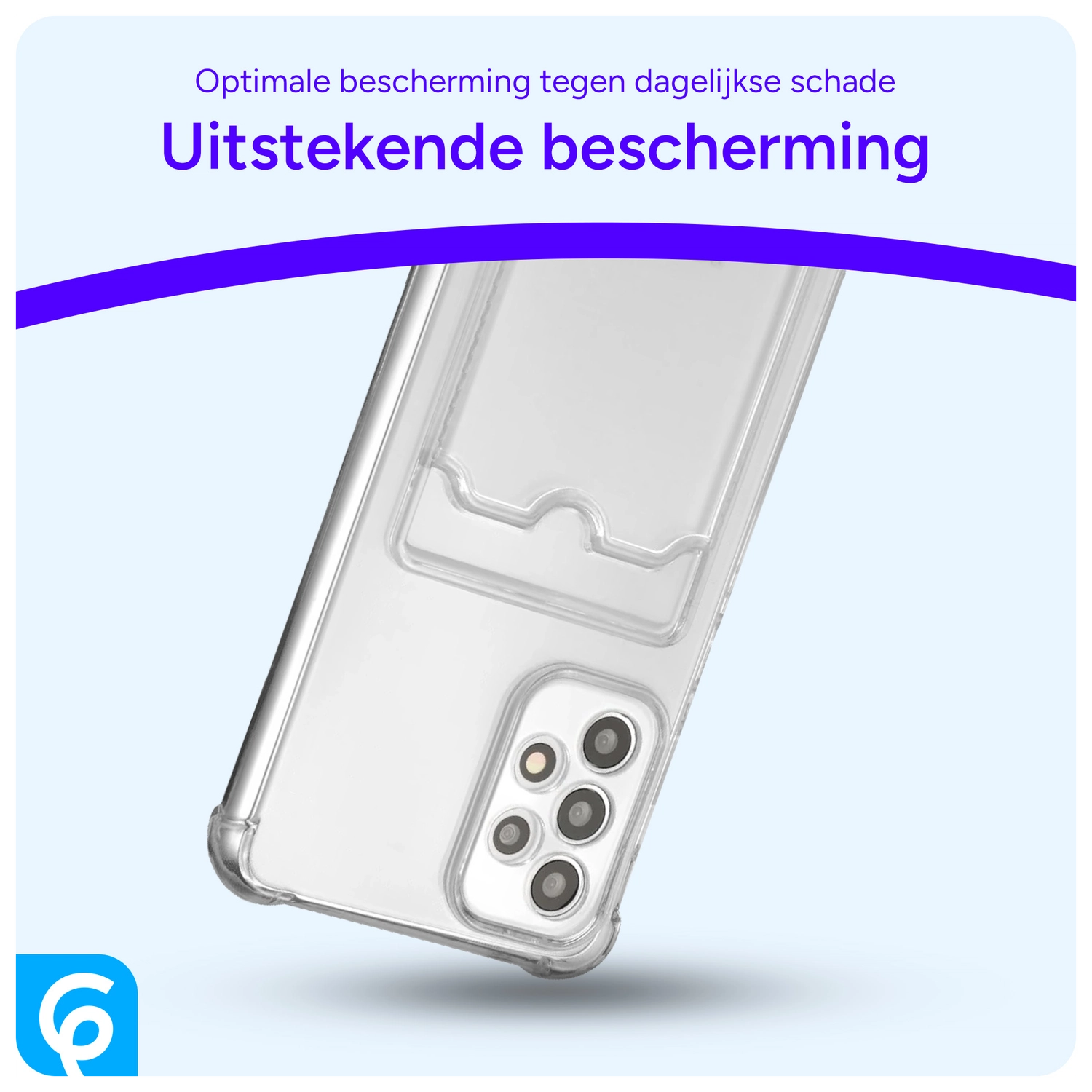 Samsung Galaxy A52 Hoesje Dun TPU met Pasjeshouder Transparant afbeelding 2