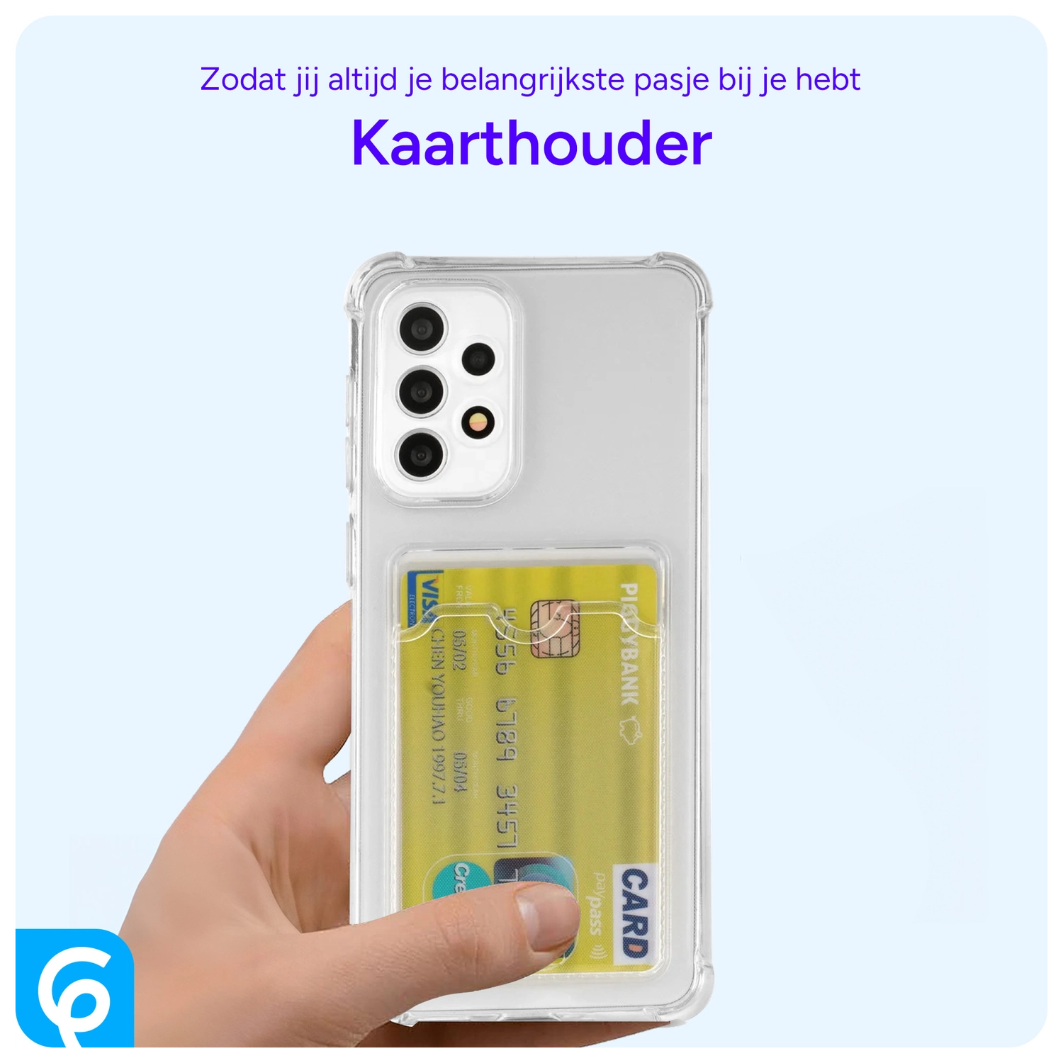 Samsung Galaxy A52 Hoesje Dun TPU met Pasjeshouder Transparant afbeelding 4