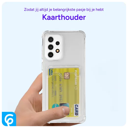 Samsung Galaxy A52 Hoesje Dun TPU met Pasjeshouder Transparant afbeelding 4
