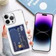 Apple iPhone 15 Pro Max Hoesje Dun TPU met Pasjeshouder Transparant afbeelding 8