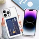 Apple iPhone 15 Pro Hoesje Dun TPU met Pasjeshouder Back Cover Transparant afbeelding 9