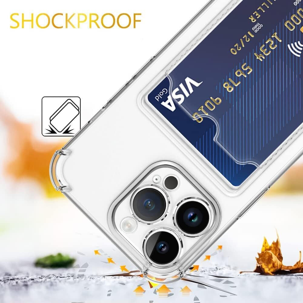 Apple iPhone 14 Pro Max Hoesje Dun TPU met Pasjeshouder Transparant afbeelding 4