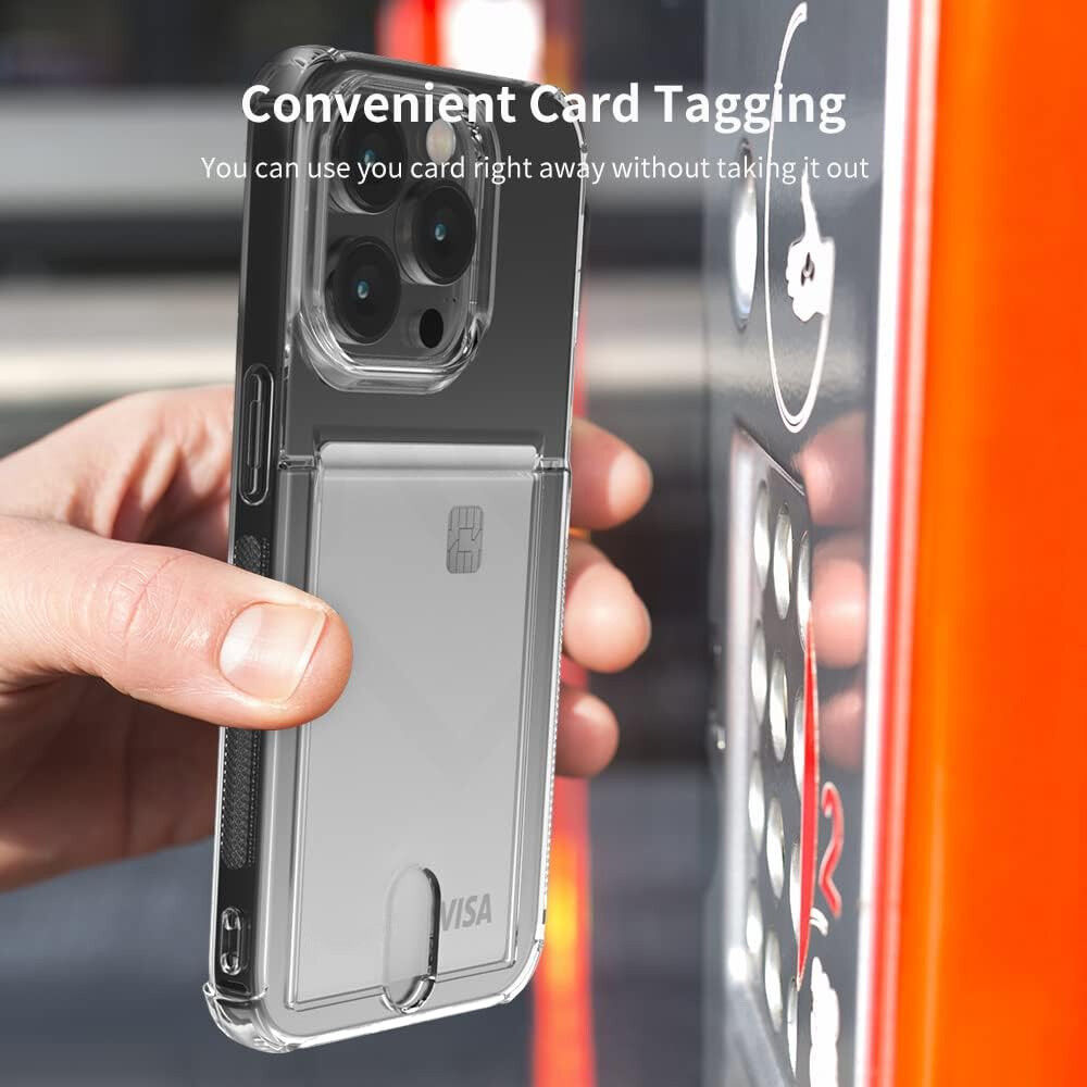 Apple iPhone 14 Pro Max Hoesje Dun TPU met Pasjeshouder Transparant afbeelding 6