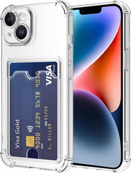 Apple iPhone 14 Hoesje Dun TPU met Pasjeshouder Back Cover Transparant afbeelding