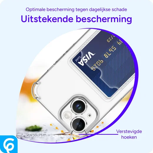 Apple iPhone 14 Hoesje Dun TPU met Pasjeshouder Back Cover Transparant afbeelding 5