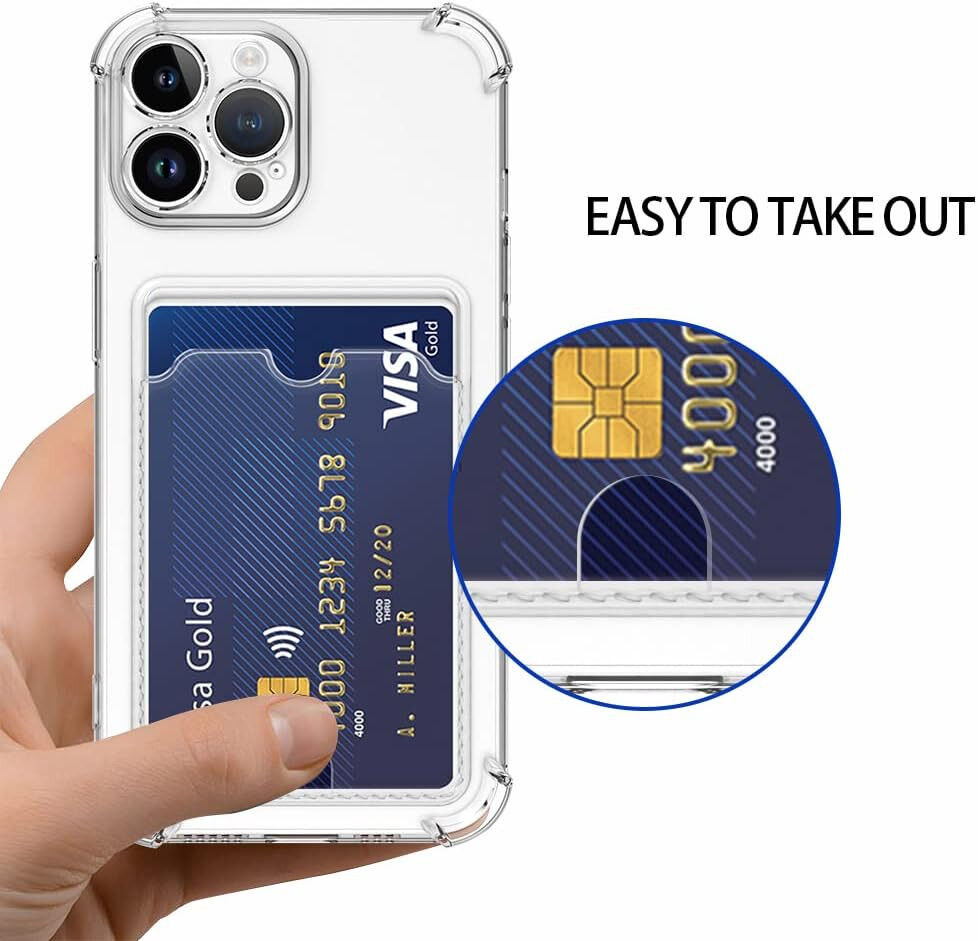 Apple iPhone 13 Pro Max Hoesje Dun TPU met Pasjeshouder Transparant afbeelding 4