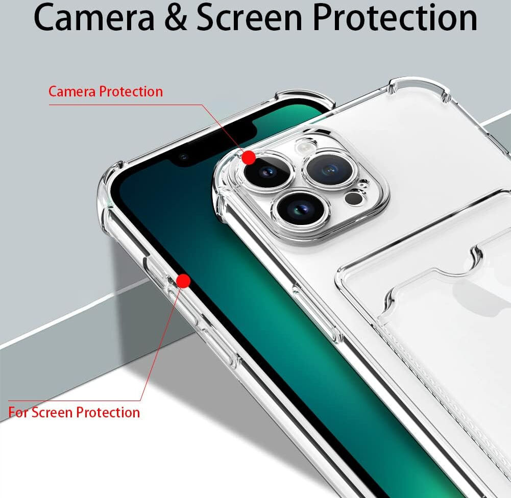 Apple iPhone 13 Pro Max Hoesje Dun TPU met Pasjeshouder Transparant afbeelding 5