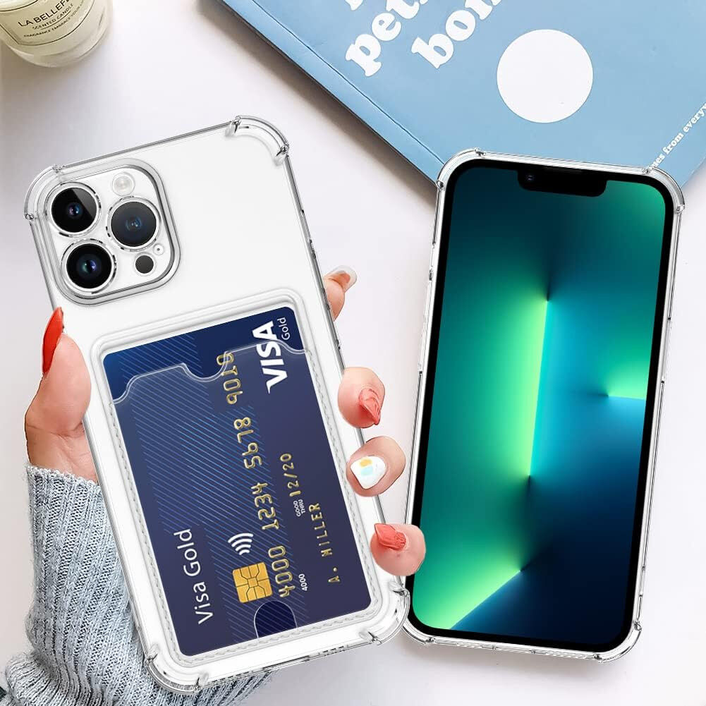 Apple iPhone 13 Pro Max Hoesje Dun TPU met Pasjeshouder Transparant afbeelding 6