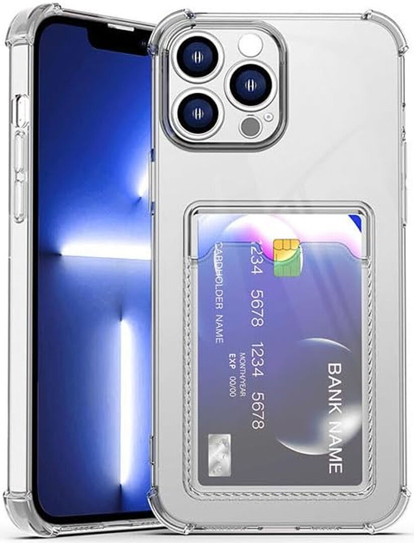 Apple iPhone 13 Pro Max Hoesje Dun TPU met Pasjeshouder Transparant afbeelding 1