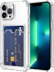 Apple iPhone 13 Pro Hoesje Dun TPU met Pasjeshouder Transparant afbeelding