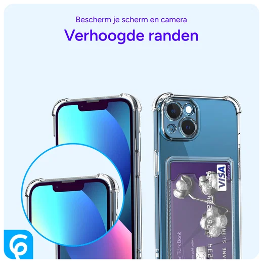 Apple iPhone 13 Mini Hoesje Dun TPU met Pasjeshouder Transparant afbeelding 4