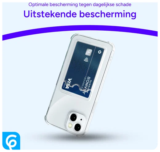 Apple iPhone 13 Mini Hoesje Dun TPU met Pasjeshouder Transparant afbeelding 5