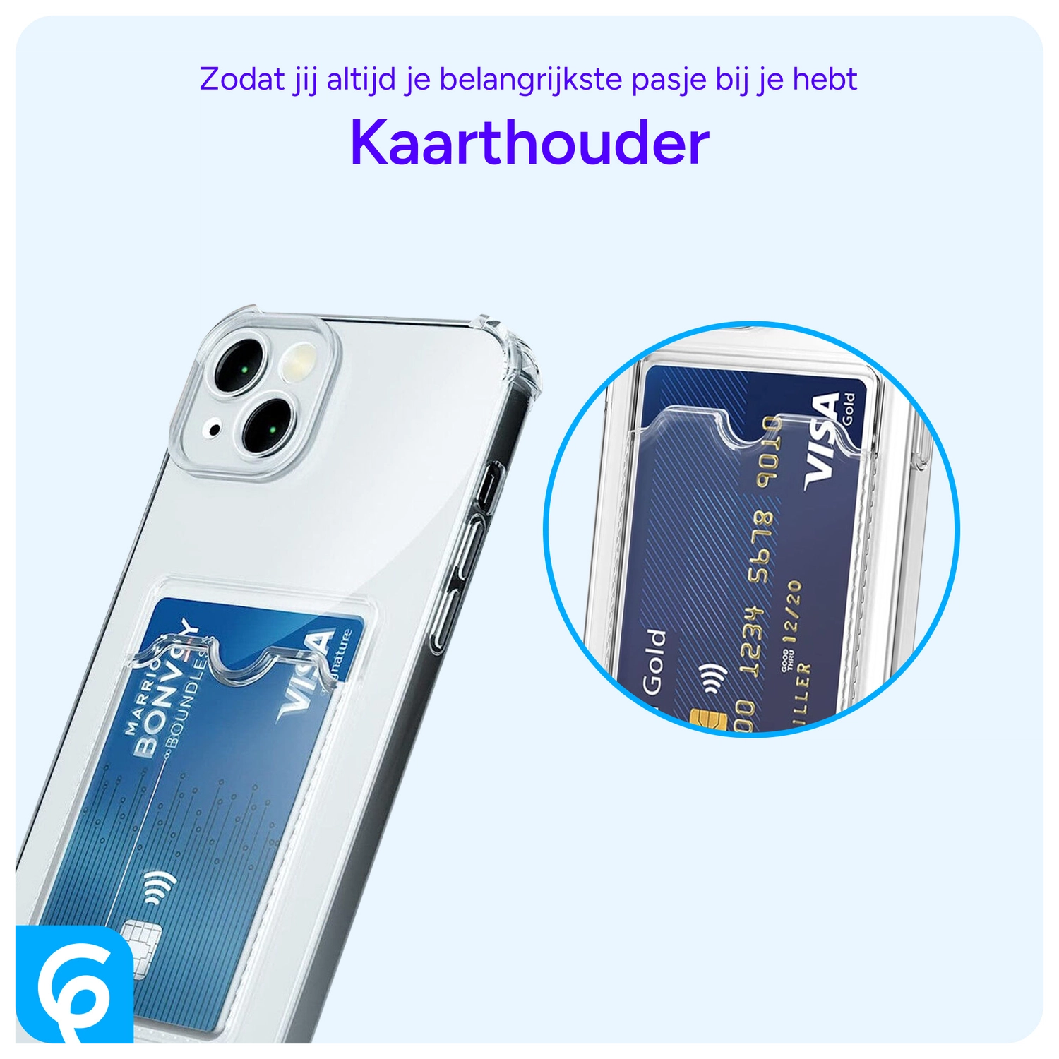 Apple iPhone 13 Mini Hoesje Dun TPU met Pasjeshouder Transparant afbeelding 6
