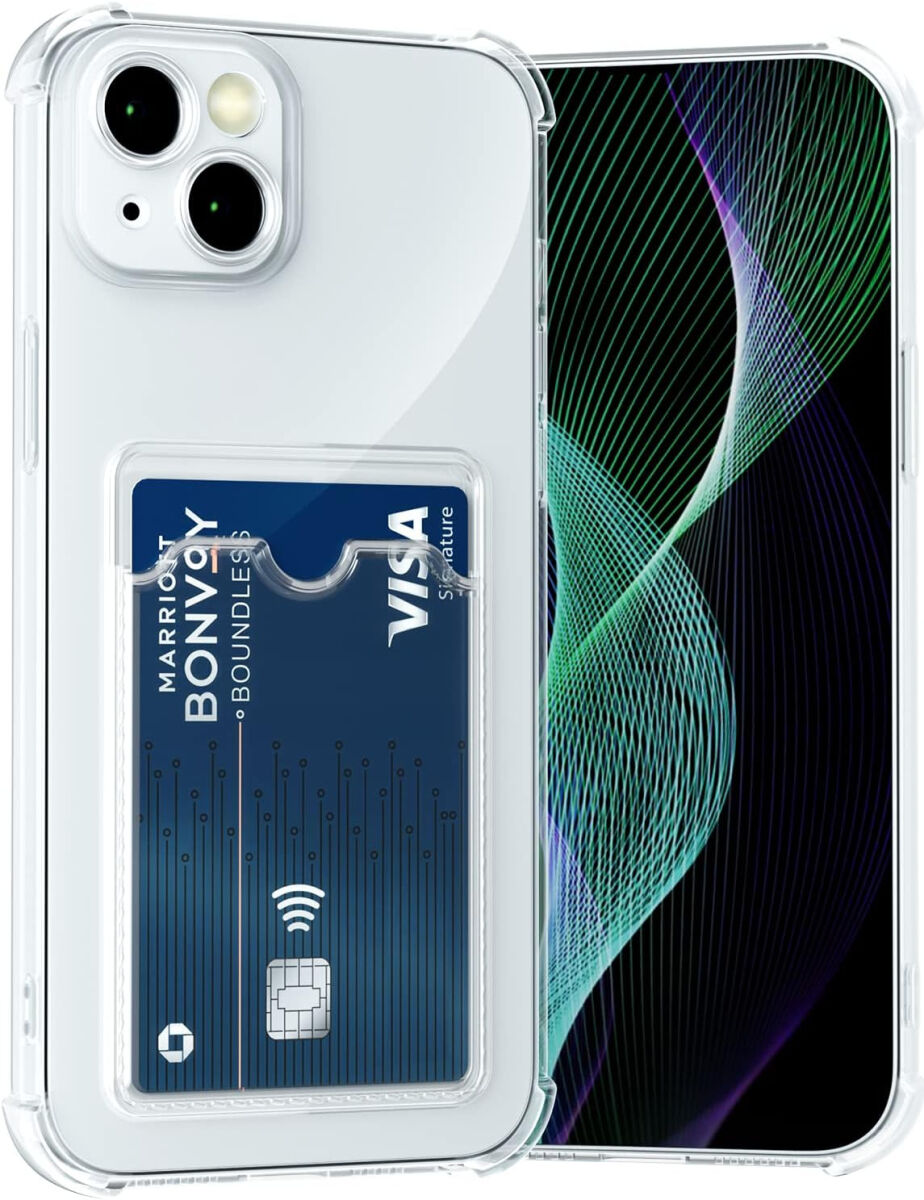 Apple iPhone 13 Mini Hoesje Dun TPU met Pasjeshouder Transparant afbeelding 7