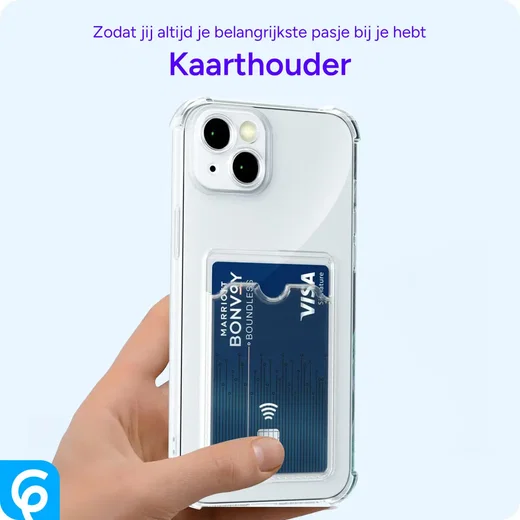 Apple iPhone 13 Hoesje Dun TPU met Pasjeshouder Back Cover Transparant afbeelding 5