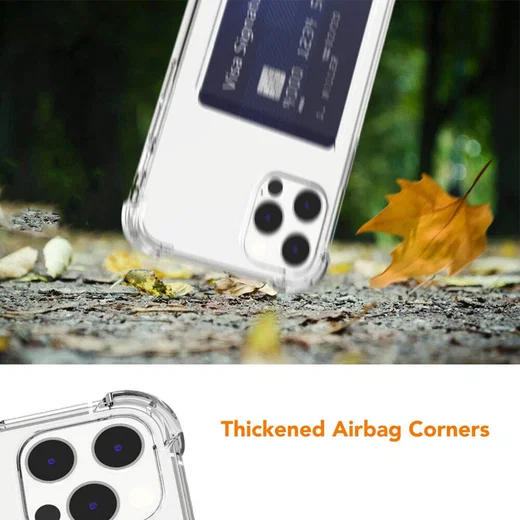 Apple iPhone 12 Pro Max Hoesje Dun TPU met Pasjeshouder Transparant afbeelding 5