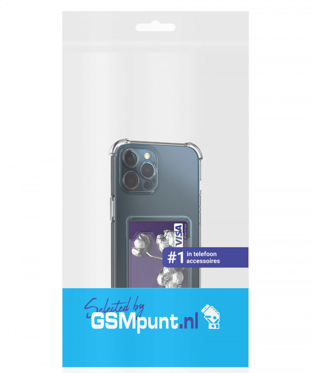 Apple iPhone 12 Pro Hoesje Dun TPU met Pasjeshouder Transparant afbeelding 6