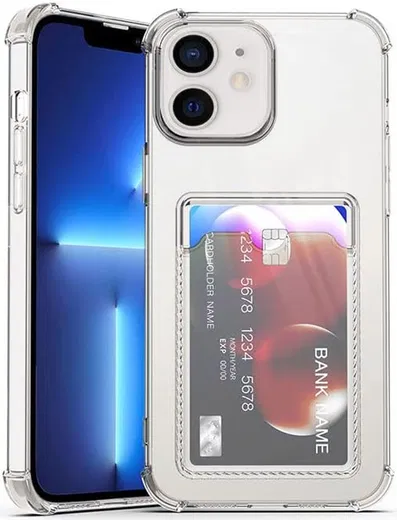 Apple iPhone 11 Hoesje Dun TPU met Pasjeshouder Back Cover Transparant afbeelding 1