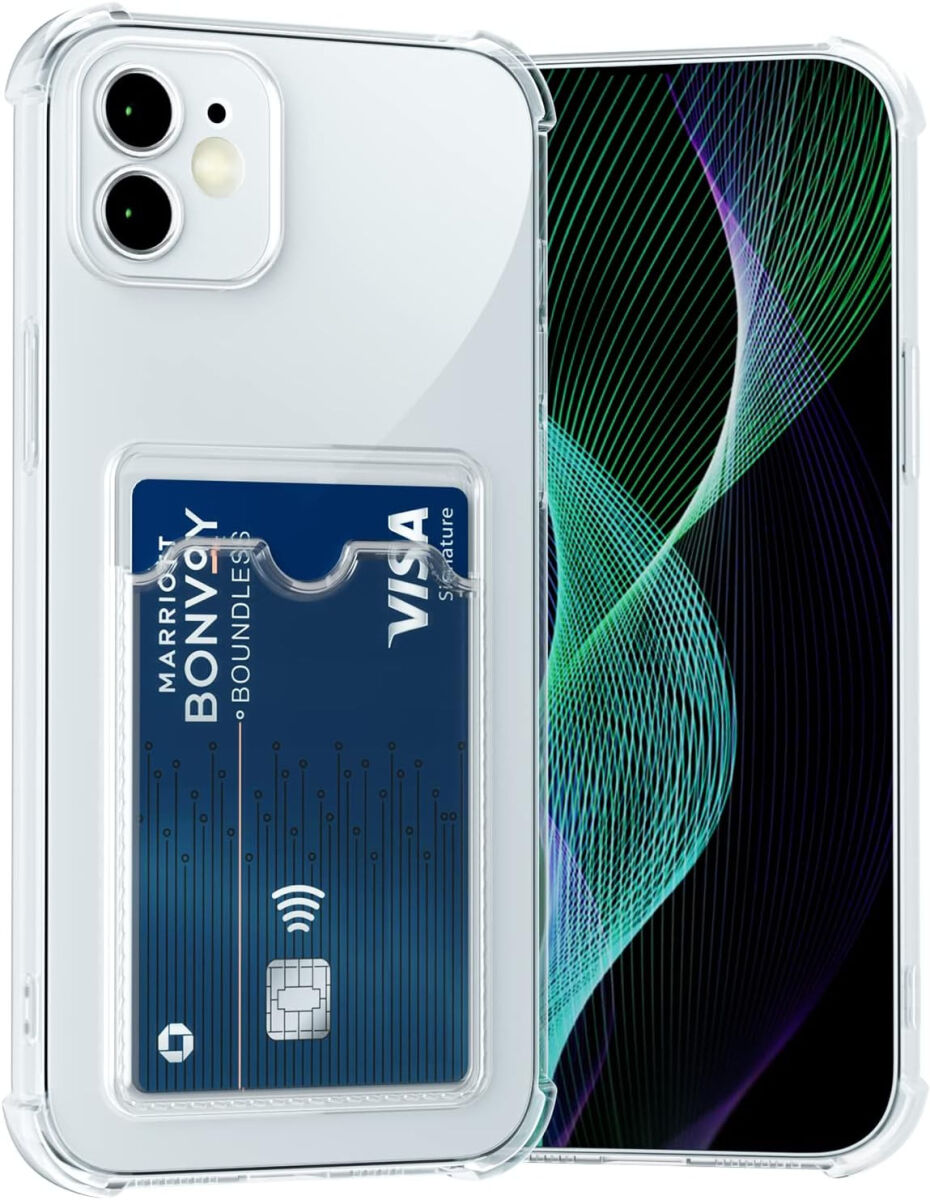 Apple iPhone 11 Hoesje Dun TPU met Pasjeshouder Back Cover Transparant afbeelding 2