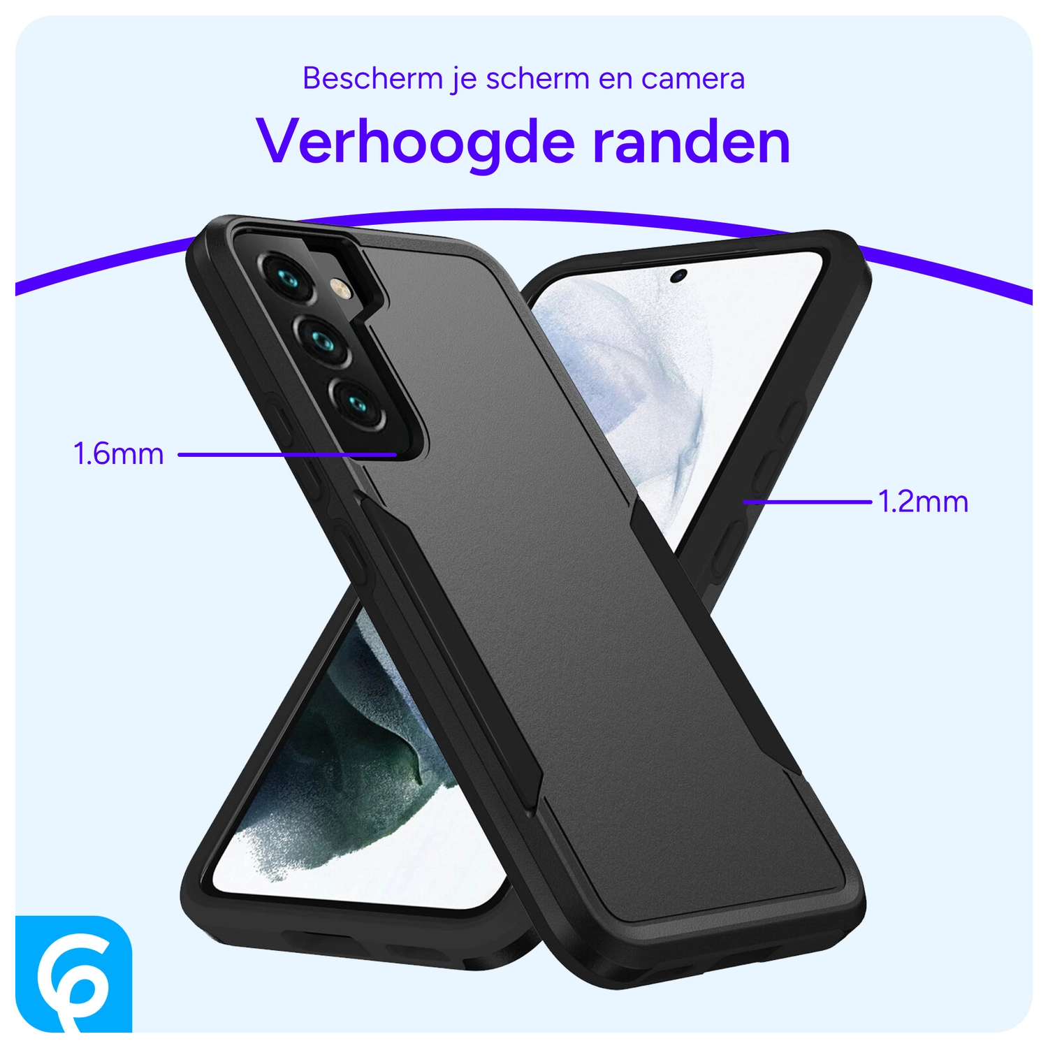 Samsung Galaxy S23 Hoesje Schokbestendige Hardcase Back Cover Zwart afbeelding 2