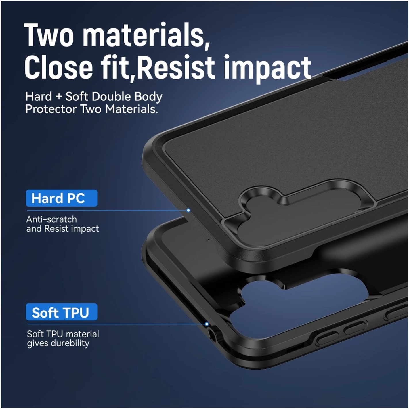 Samsung Galaxy A54 Hoesje Schokbestendige Hardcase Back Cover Zwart afbeelding 4