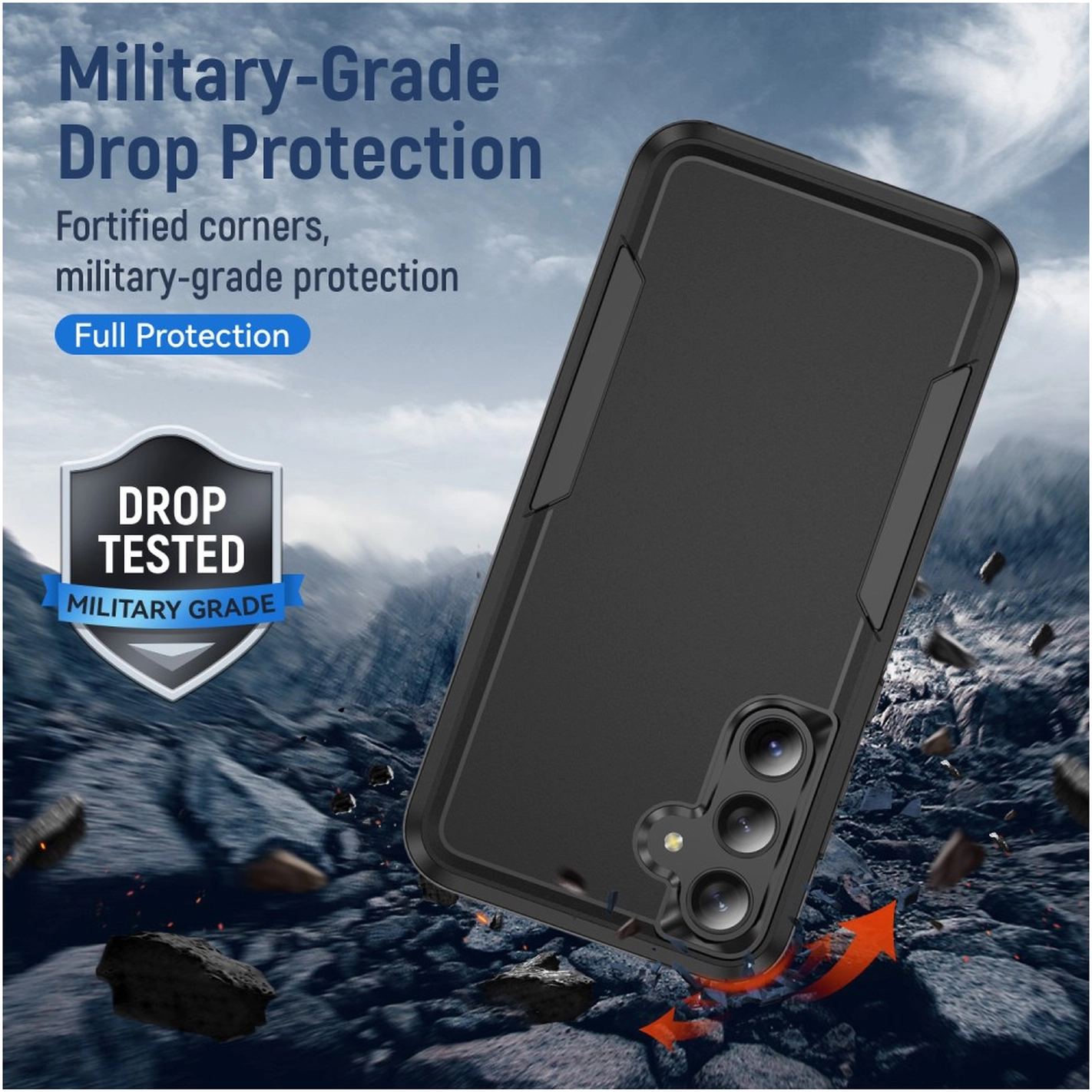 Samsung Galaxy A54 Hoesje Schokbestendige Hardcase Back Cover Zwart afbeelding 2