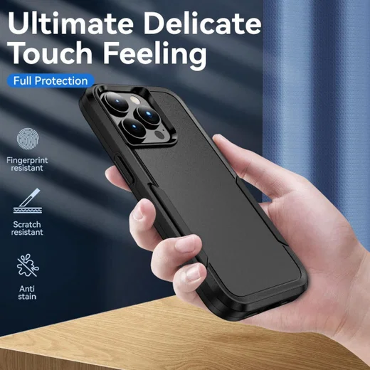 Apple iPhone 15 Pro Hoesje Schokbestendige Hardcase Back Cover Zwart afbeelding 5