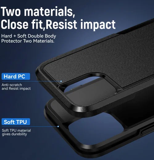 Apple iPhone 14 Hoesje Schokbestendige Hardcase Back Cover Zwart afbeelding 4