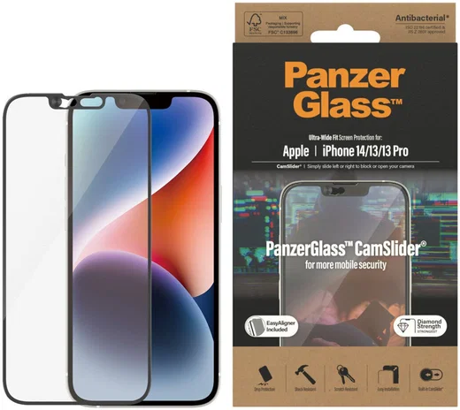 PanzerGlass Ultra-Wide Camslider iPhone 14/13/13 Pro Screen Protector afbeelding 1