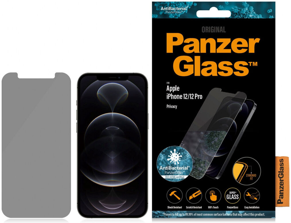 PanzerGlass Apple iPhone 12 / 12 Pro Screen Protector Privacy Zwart afbeelding 1