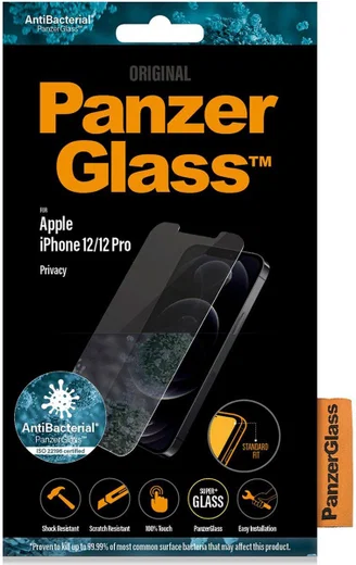 PanzerGlass Apple iPhone 12 / 12 Pro Screen Protector Privacy Zwart afbeelding 4