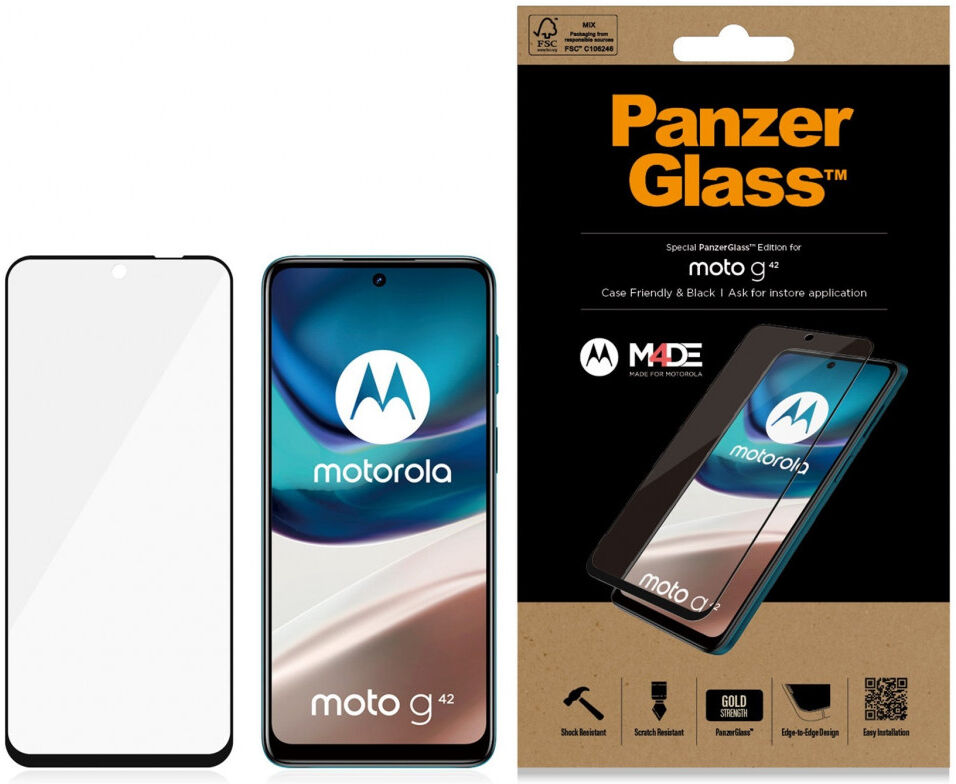 PanzerGlass Motorola Moto G42 Screen Protector Case Friendly Zwart afbeelding 1