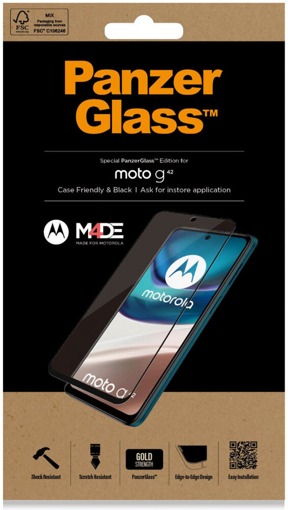 PanzerGlass Motorola Moto G42 Screen Protector Case Friendly Zwart afbeelding 8