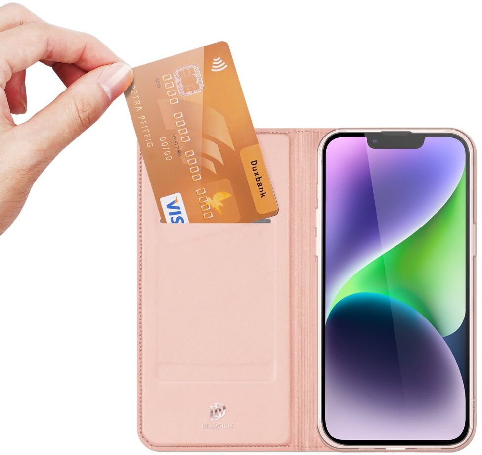 Dux Ducis Skin Pro Apple iPhone 15 Hoesje Portemonnee Book Case Roze afbeelding 2