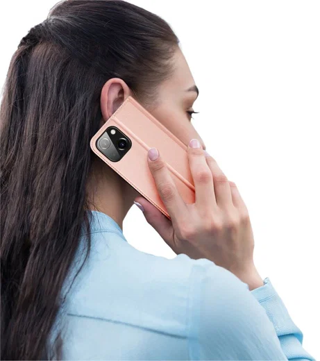 Dux Ducis Skin Pro Apple iPhone 15 Hoesje Portemonnee Book Case Roze afbeelding 7