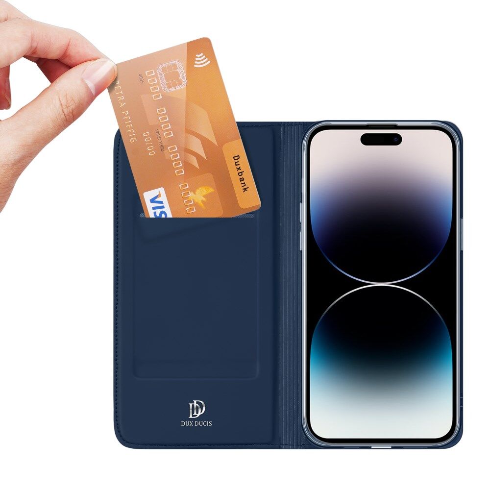 Dux Ducis Skin Pro Apple iPhone 15 Pro Hoesje Portemonnee Blauw afbeelding 2