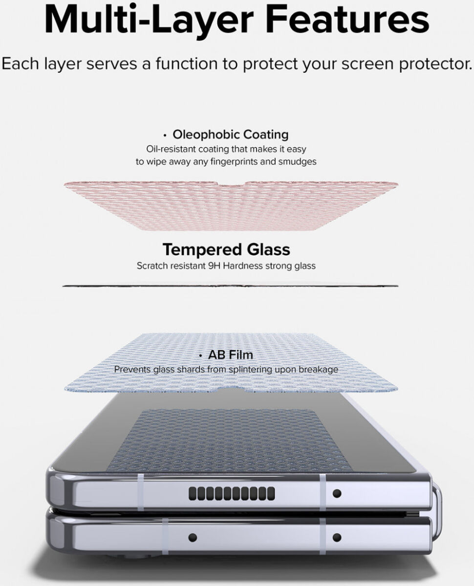 Ringke Cover Display Samsung Galaxy Z Fold 5 Screen Protector Voorkant afbeelding 10