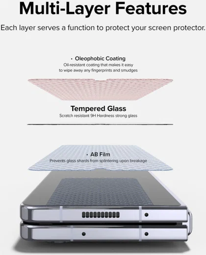 Ringke Cover Display Samsung Galaxy Z Fold 5 Screen Protector Voorkant afbeelding 10