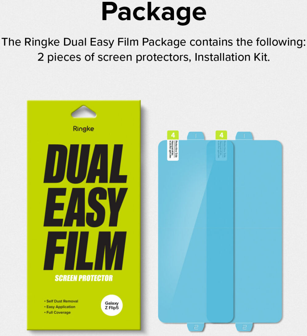 Ringke Dual Easy Film Samsung Galaxy Z Flip 5 Screen Protector 2-Pack afbeelding 13