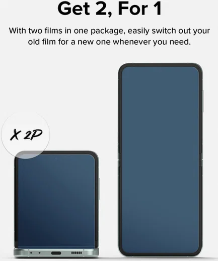 Ringke Dual Easy Film Samsung Galaxy Z Flip 5 Screen Protector 2-Pack afbeelding 7