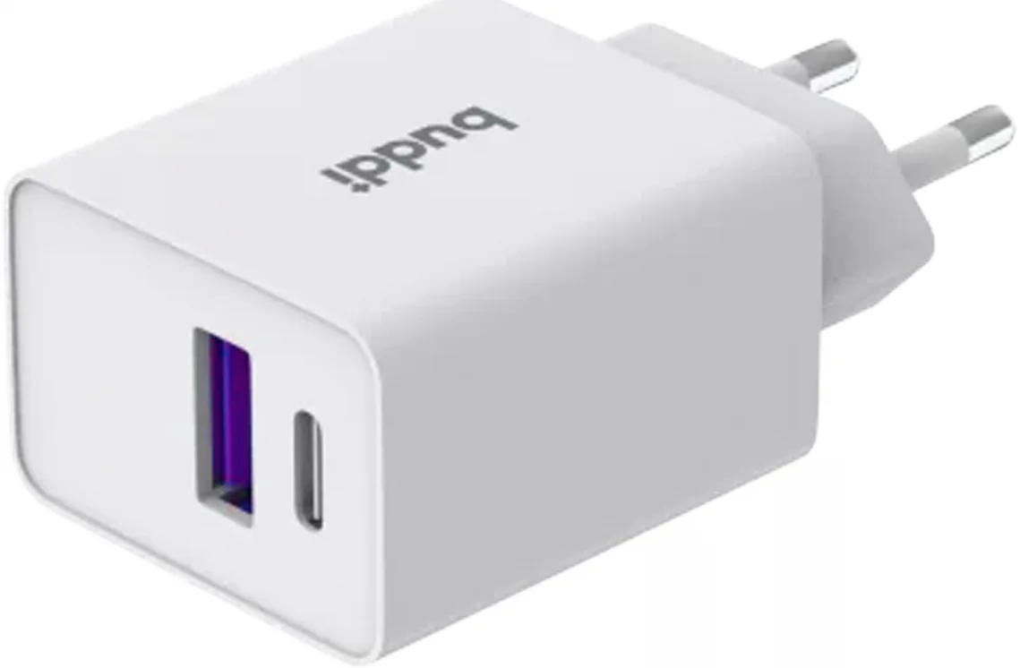 Buddi 30W GaN Mini Oplader USB-C Power Delivery + USB-A QC 4.0 Wit afbeelding 9