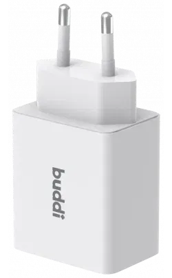 Buddi 30W GaN Mini Oplader USB-C Power Delivery + USB-A QC 4.0 Wit afbeelding 5