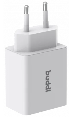 Buddi 30W GaN Mini Oplader USB-C Power Delivery + USB-A QC 4.0 Wit afbeelding 8