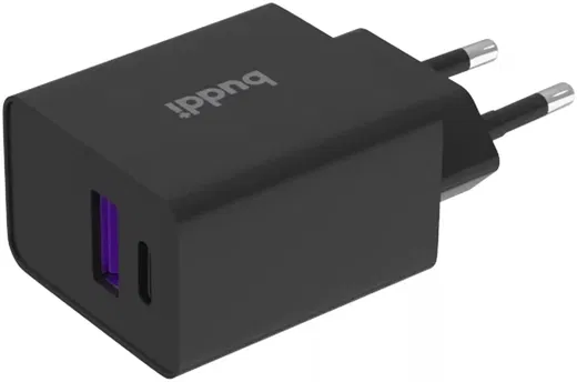 Buddi 30W GaN Mini Oplader USB-C Power Delivery + USB-A QC 4.0 Zwart afbeelding 8