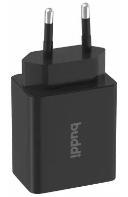 Buddi 30W GaN Mini Oplader USB-C Power Delivery + USB-A QC 4.0 Zwart afbeelding 5