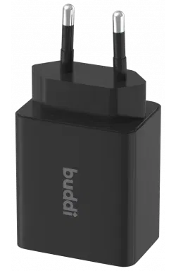 Buddi 30W GaN Mini Oplader USB-C Power Delivery + USB-A QC 4.0 Zwart afbeelding 9