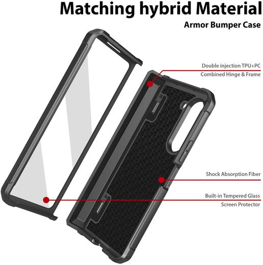 Whitestone Dome Escudo Case Samsung Galaxy Z Fold 5 Hoesje Zwart afbeelding 2