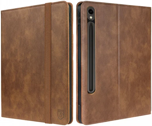 Rosso Element Samsung Galaxy Tab S9 Hoes Book Case Bruin afbeelding 2